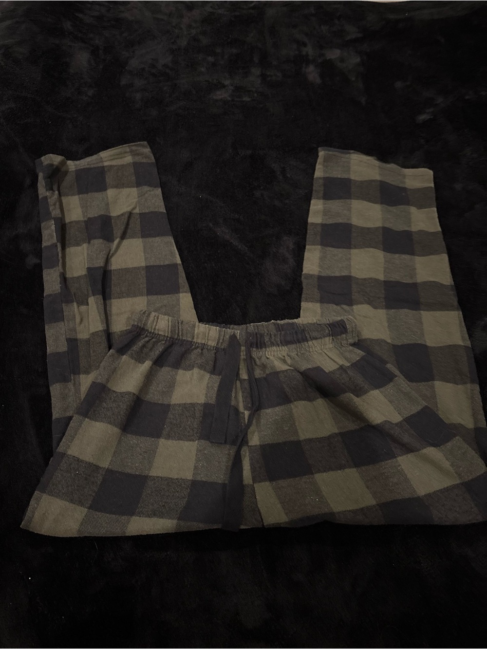 Black and army green plaid pajama pants size xs